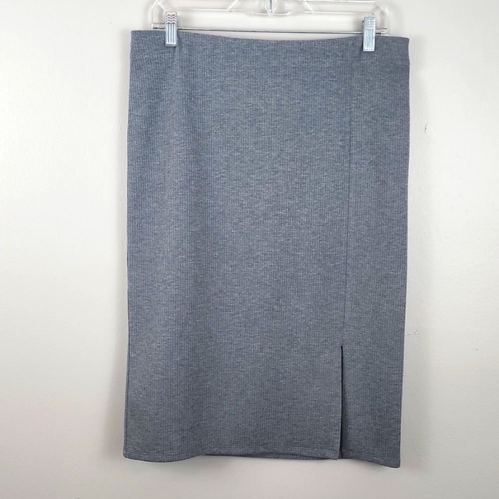SzM Loft Grey Knit Pencil Skirt